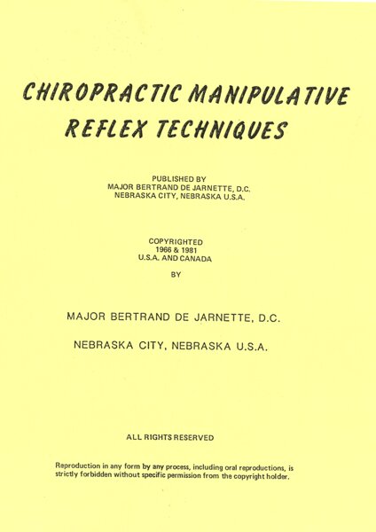 1981 Chiropractic Manipulative Reflex Technique Manual (1966/1981)